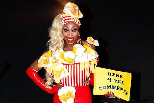 Monique Heart in a popcorn dress.